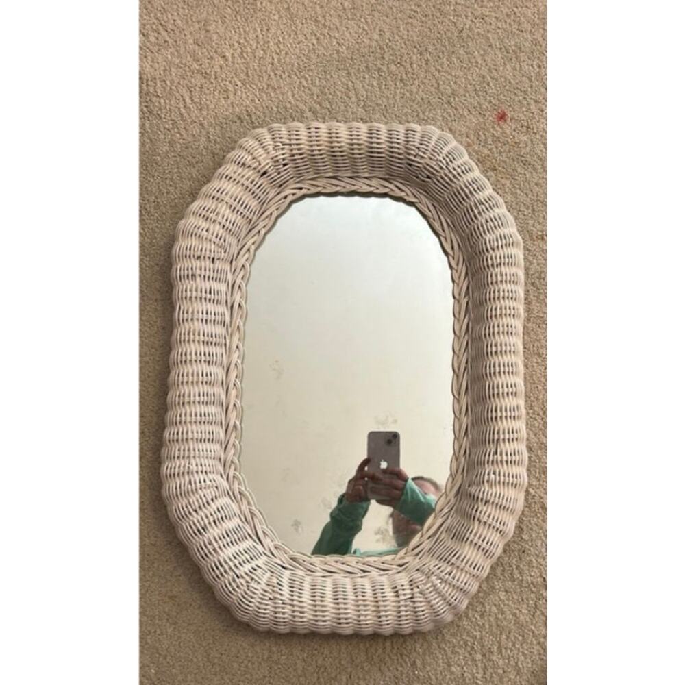 Wicker Octagon Mirror